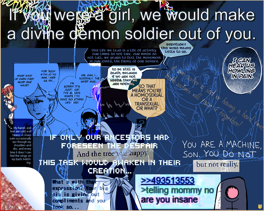 Screenshot of a collage from "s*ssy caption aesthetic II" by Bagenzo.